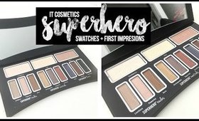 LIMITED EDITION IT COSMETICS SUPERHERO PALETTE SWATCHES + FIRST IMPRESSIONS