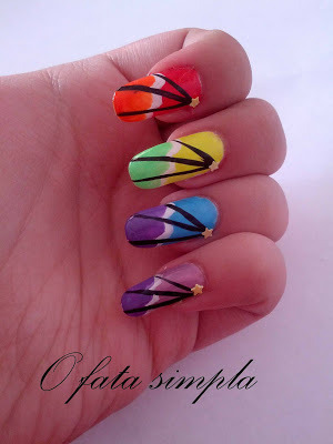 More manicures on the blog -> http://o-fata-simpla.blogspot.ro/2013/07/challenge-25-rainbow-nails.html