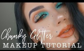 CHUNKY GLITTER MAKEUP TUTORIAL | GOLD LEAF MAKEUP | MSQUINNFACE