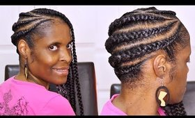 Jumbo Lemonade Braids► Purple Feed in Braids on Short Natural Hair