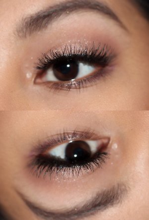 Soft pink with a touch of glitter and Demi lashes 