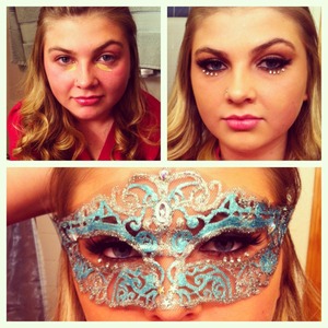 I did my friend's makeup for her senior ball and made her a masquerade mask! 