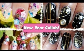 Glittertastic New Year Nails collab with StaceysNailCandies