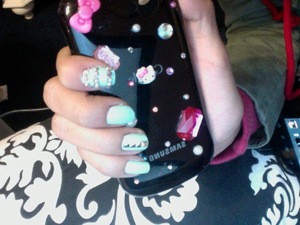 metal studs i put on my nails and also decorated my phone