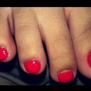 orange toes with flower accent!! 