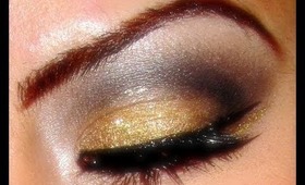 Golden Glitter Eye Look