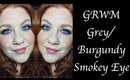 GRWM grey/burgundy smokey eye + wing for hooded eyes!