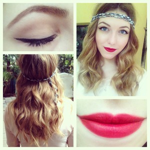 Mixed some clean and classic makeup with loose waves and a boho band. 