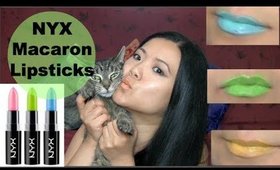 NYX Macaron Colorful Lipsticks Swatches & My CAT!!