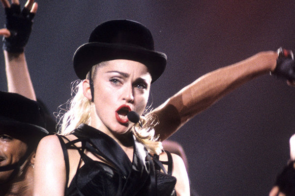 Madonna during Madonna’s Blonde Ambition World Tour - November 6, 1990. (Photo by Ke.Mazur/WireImage)