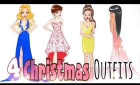 🎄HOW TO DRAW 4 CHRISTMAS OUTFITS👗