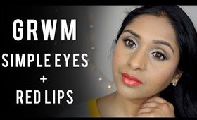 Get Ready With Me- Simple Gold Eye Makeup + Red Lips| Ft. Givenchy Makeup | deepikamakeup