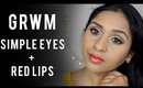 Get Ready With Me- Simple Gold Eye Makeup + Red Lips| Ft. Givenchy Makeup | deepikamakeup