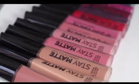 RIMMEL STAY MATTE LIQUID LIPSTICK SWATCHES & REVIEW