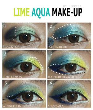 http://licktga.com/howto-lime-aqua-makeup/