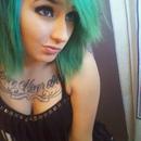 Bluish green hair