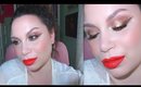 Summer Beauty Week Day 1| Gold Winged Eyeliner & Lady Danger Lips Make-Up Tutorial