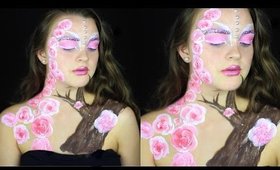 FLOWER GODDESS BODY PAINT & MAKEUP TUTORIAL ♡