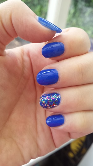 My favourite blue with what I like to call 'disco glitter'.