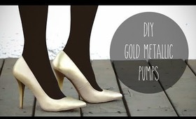 DIY ♥ Gold Metallic Pumps / Kate Spade Inspired