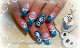Disney FROZEN Inspired, OLAF the Snowman, Winter Nails, Tutorial - ♥ MyDesigns4You ♥