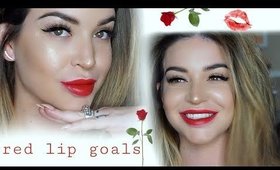 on a bad day there's always red lipstick 💋 makeup tutorial