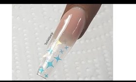 Iridescent Star Ombre Acrylic Nails