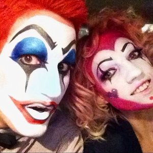 Clown party makeup on myself and a friend