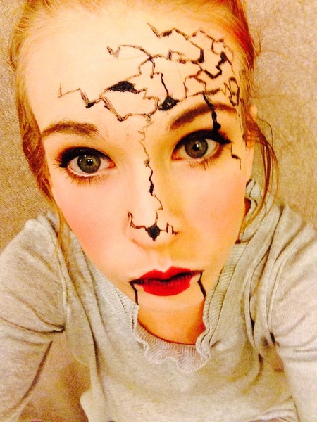 realistic cracked doll makeup