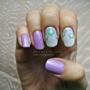 Lilac purple with mint flowers
