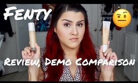 FENTY HYDRATING FOUNDATION REVIEW,DEMO, WEAR TEST AND COMPARISON