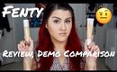 FENTY HYDRATING FOUNDATION REVIEW,DEMO, WEAR TEST AND COMPARISON