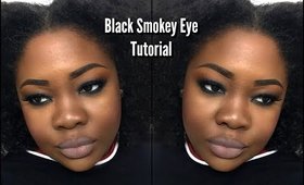 Black Smokey Eye with Gray Lips