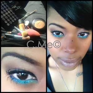 I created this look in the car on a roadtrip to N.O.L.A  natural looking eyes with a pop of color on the on the lower lid. 