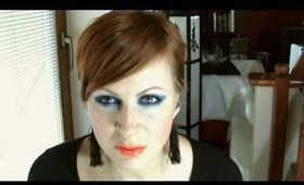 Blue smokey eyes & bright lips