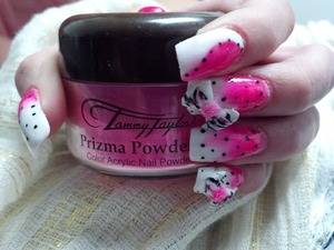 I used Tammy Taylor colored acrylic for the faded look and formed the bows myself
