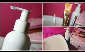 How I clean my makeup brushes without spa glove ♡