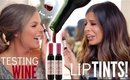 Testing WINE Lip Tints?! OMG | Casey Holmes & Laura Lee