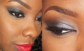 Smokey grey eyes and red lips│FULL FACE TUTORIAL