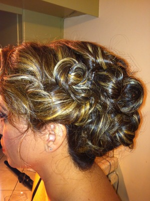 Formal updo I did on a client for a holiday party.