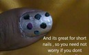 Cute Shimmery very easy nail design for short nails- polka dots nail design for beginners