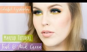 Colorful Teal and Acid Green Makeup Tutorial // Rebecca Shores