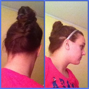 I attempted to a bun on top and a fishtail on the bottom and it wrapped around my bun