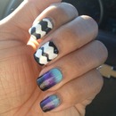 Chevron and gradient effect nails 