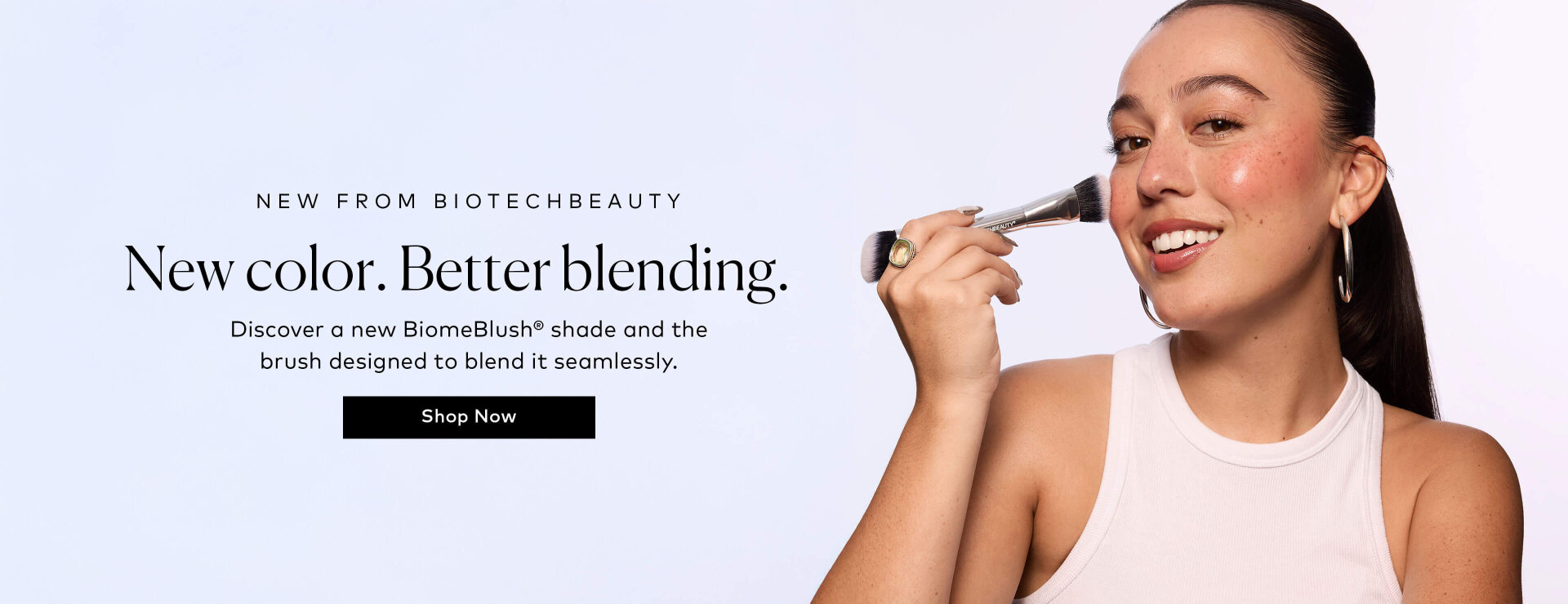 Introducing BiotechBeauty's Rose Redox, a new rosy red BiomeBlush® shade, and the dual-ended brush designed to sculpt and blend. Shop them now on Beautylish.com