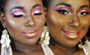 Pink n Gold Glitter Eye Vegas Showgirl Party Makeup Look || Vicariously Me