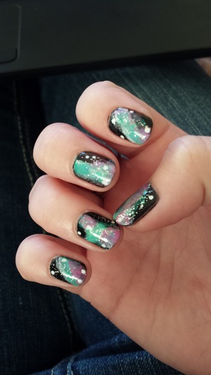 First try at galaxy nails