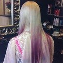  Pink dip dyed hair! 