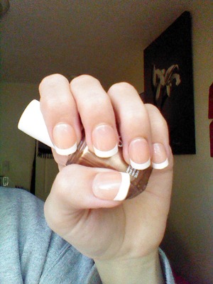 I quick French manicure I did, Nothing too fancy.
