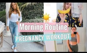 MY MORNING ROUTINE//PREGNANCY WORKOUT (2ND TRIMESTER)